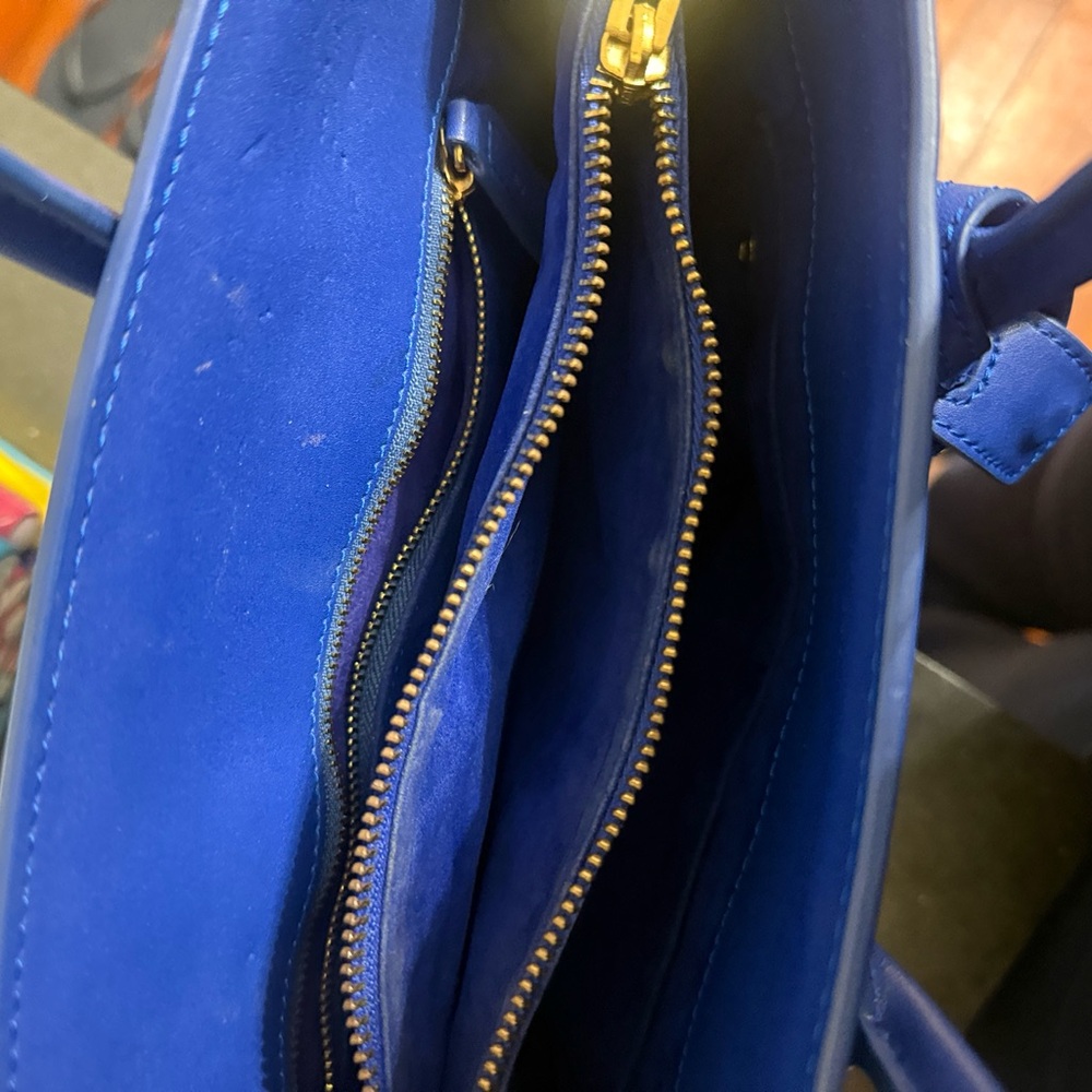 Saint Laurent Blue Leather Satchel with Structured Design - Picture 4 of 5